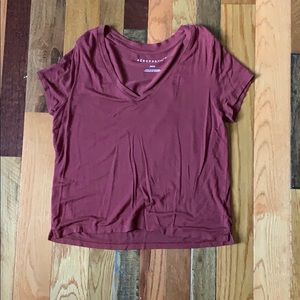 burgundy/maroon top